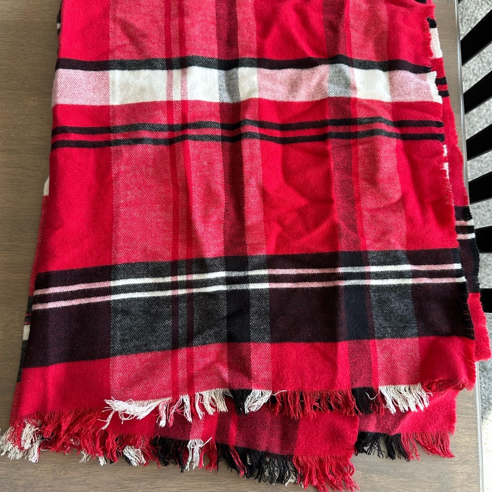 Red and Black Plaid Scarf